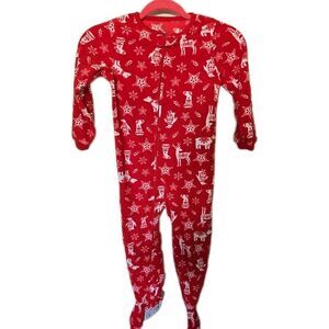 NWT Carters Holiday Sleeper Red White Size 5T Toddler Baby Christmas Pajamas One
